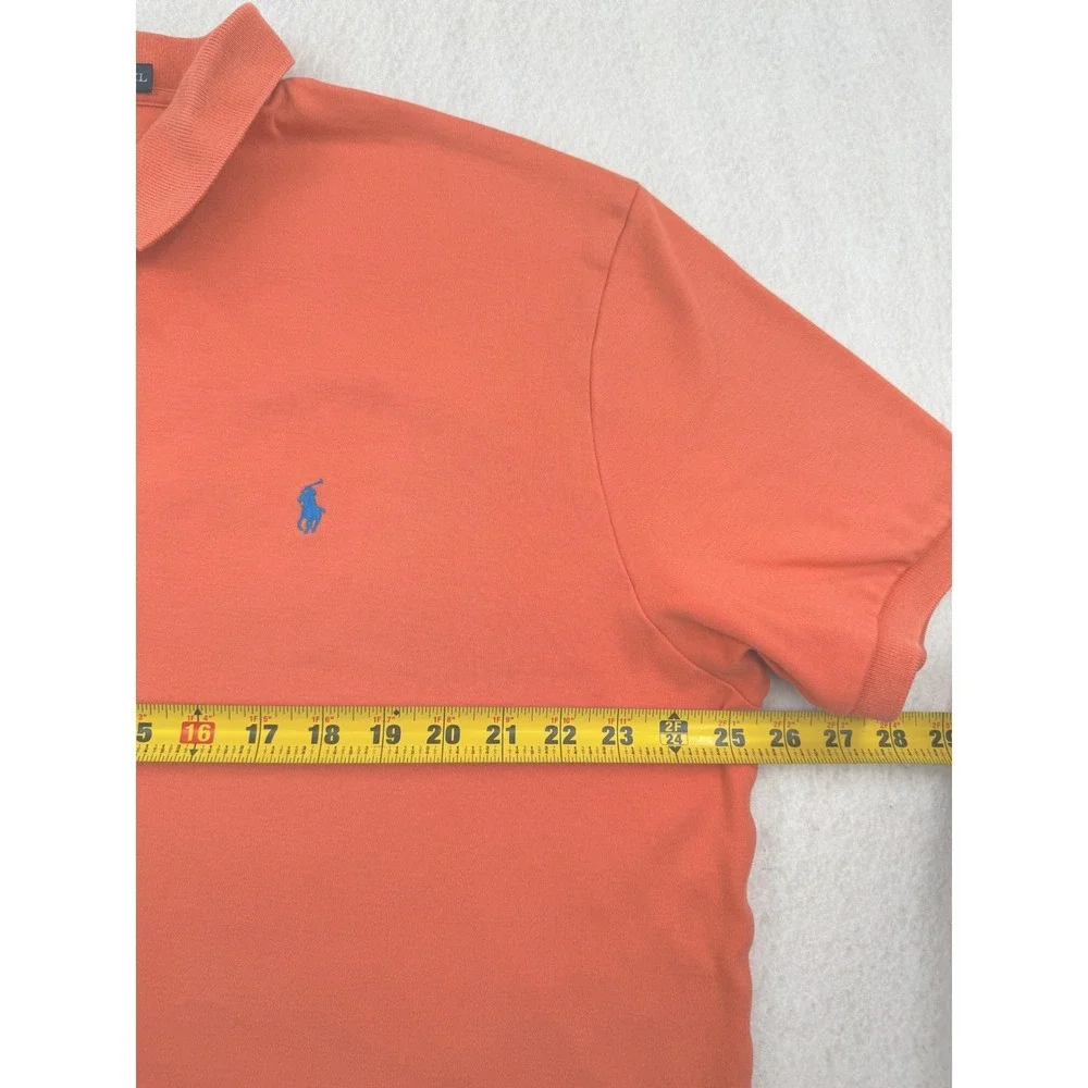 Polo Ralph Lauren Mens XL Short Sleeve Soft Cotton Polo Orange Preppy Casual